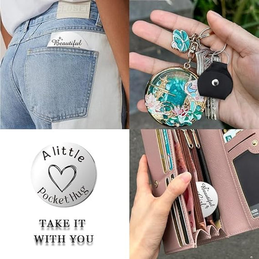 Pocket Hug Token Keychain – Inspirational Gift for Women & Men