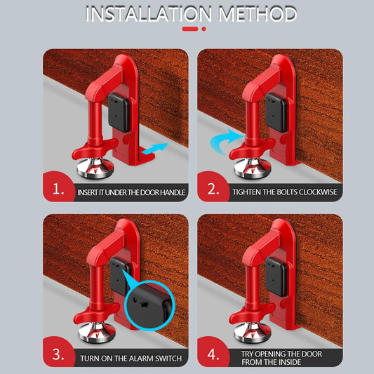 Portable Door Stop Alarm Security Device