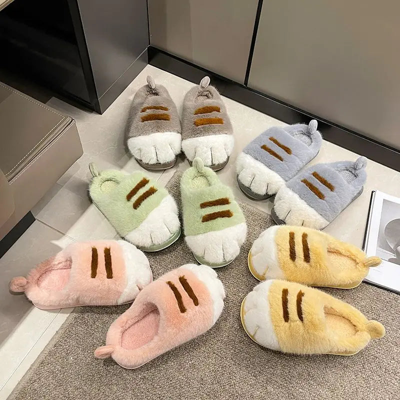 Fuzzy Cat Paw Slides Unisex
