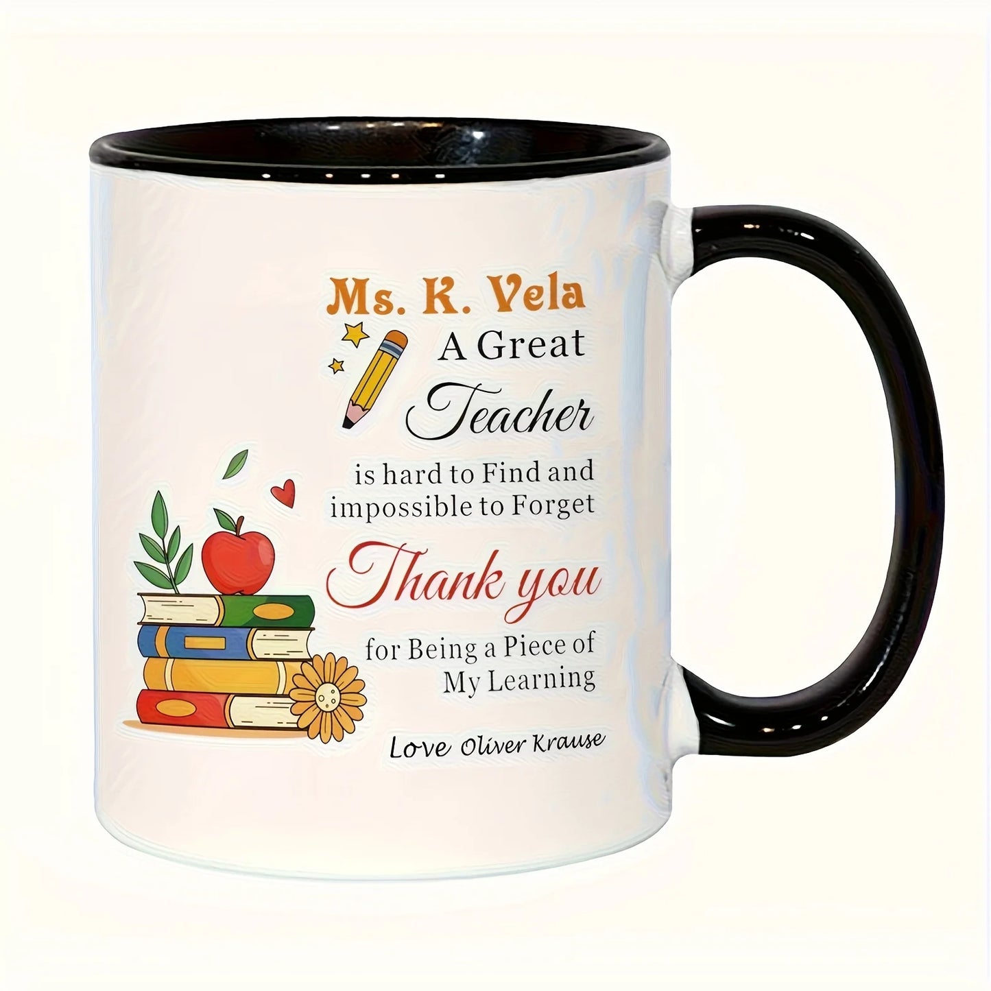 11oz Teacher Appreciation Ceramic Coffee Mug with School Design