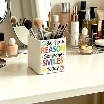 "Be the Reason Someone Smiles Today" Rainbow Desktop Organizer