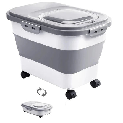Large Foldable Food Storage Container with Wheels & Lid