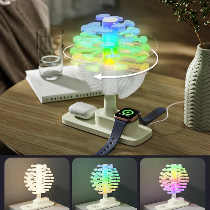 Spiral Tree LED Table Lamp with Wireless Charging Pad