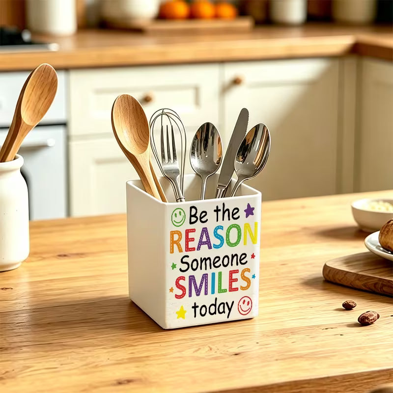 "Be the Reason Someone Smiles Today" Rainbow Desktop Organizer