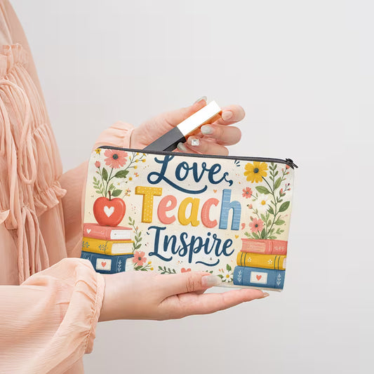 Large Linen Pencil Case & Makeup Bag | Foldable Zipper Organizer
