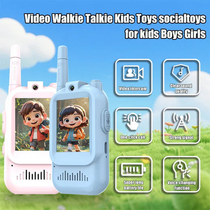 Kids Video Walkie Talkies (2 Pack) – 2.0" Screen, Rechargeable, Long Range