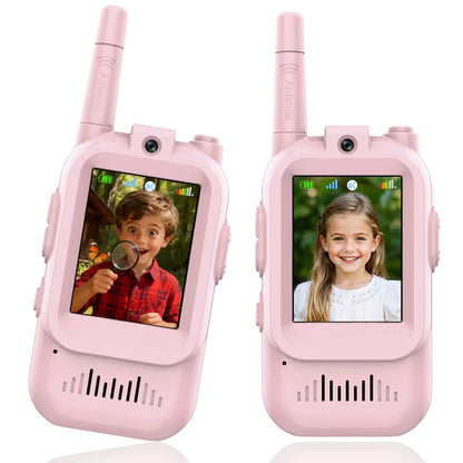 Kids Video Walkie Talkies (2 Pack) – 2.0" Screen, Rechargeable, Long Range