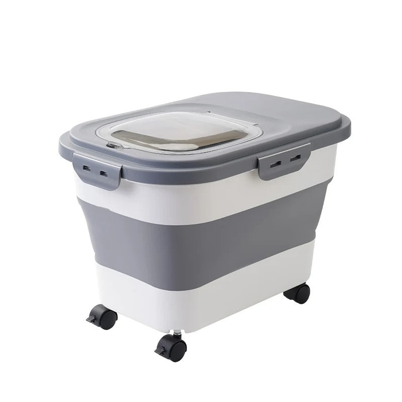 Large Foldable Food Storage Container with Wheels & Lid