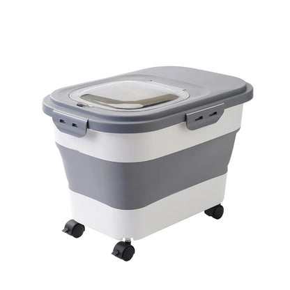 Large Foldable Food Storage Container with Wheels & Lid