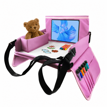 Kids Travel Car Seat Tray for Snacks, Drawing & Activity Organizer