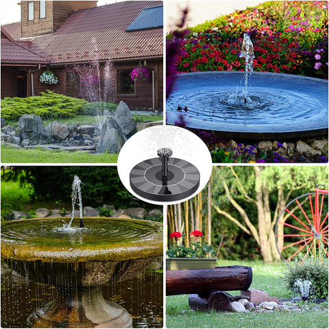 Solar-powered water fountain for Garden Birdbath & Outdoor Pond