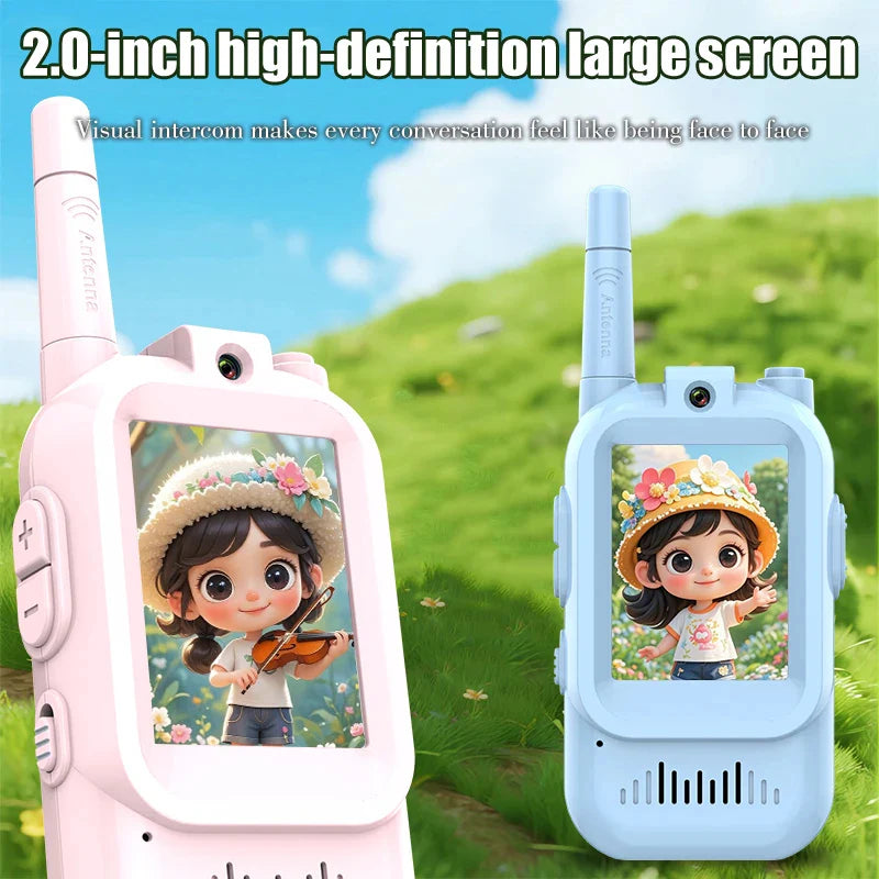 Kids Video Walkie Talkies (2 Pack) – 2.0" Screen, Rechargeable, Long Range