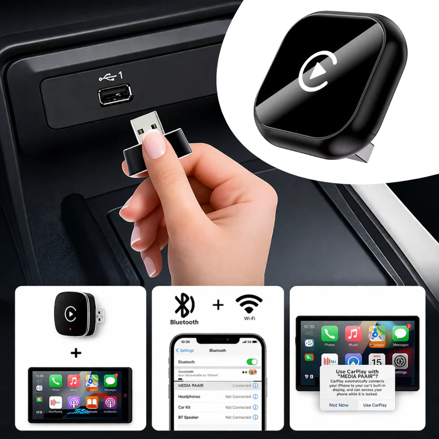 AutoLink Wireless CarPlay & Android Auto Adapter USB Plug