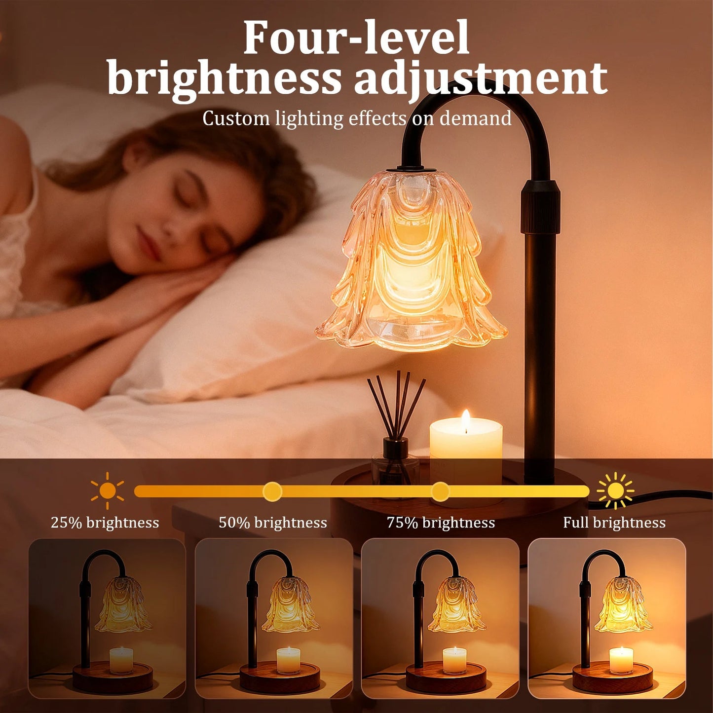 Flower Dimmable Candle Warmer Lamp