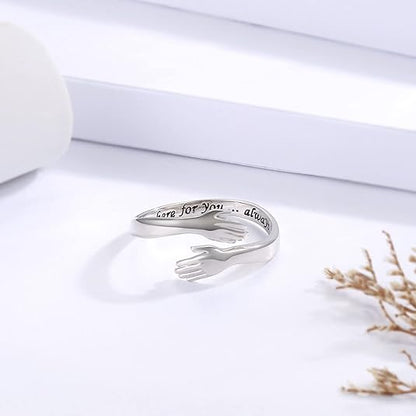 Your Awesome Life Sterling Silver Hug Ring – Adjustable Jewelry Gift
