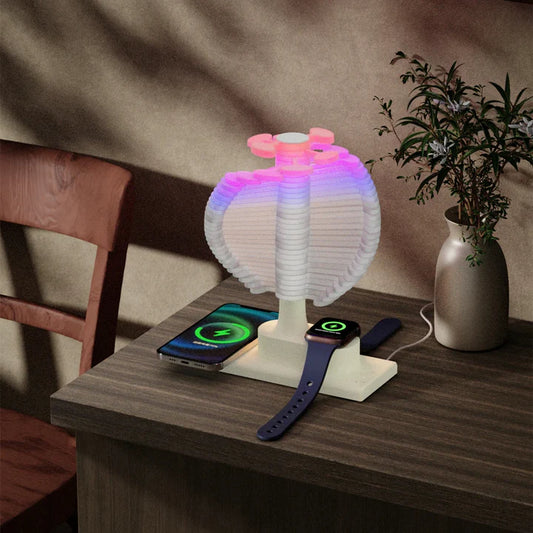Spiral Tree LED Table Lamp with Wireless Charging Pad