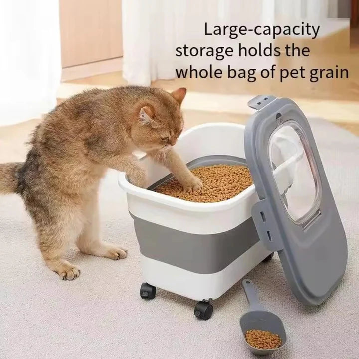 Large Foldable Food Storage Container with Wheels & Lid