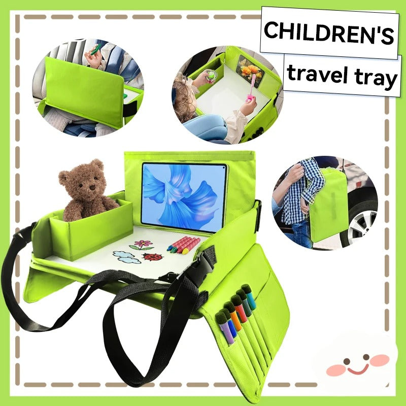 Kids Travel Car Seat Tray for Snacks, Drawing & Activity Organizer