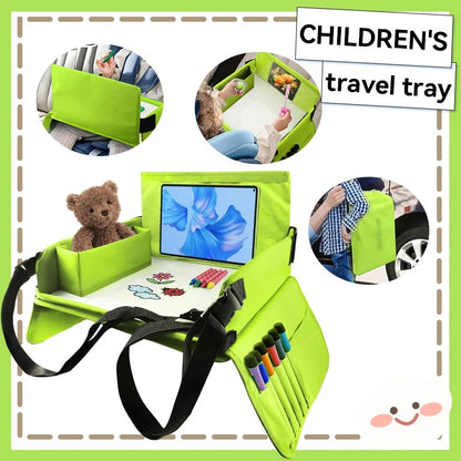 Kids Travel Car Seat Tray for Snacks, Drawing & Activity Organizer