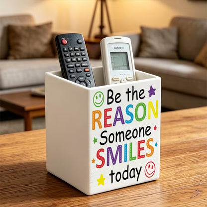 "Be the Reason Someone Smiles Today" Rainbow Desktop Organizer