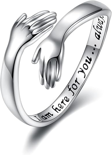 Your Awesome Life Sterling Silver Hug Ring – Adjustable Jewelry Gift