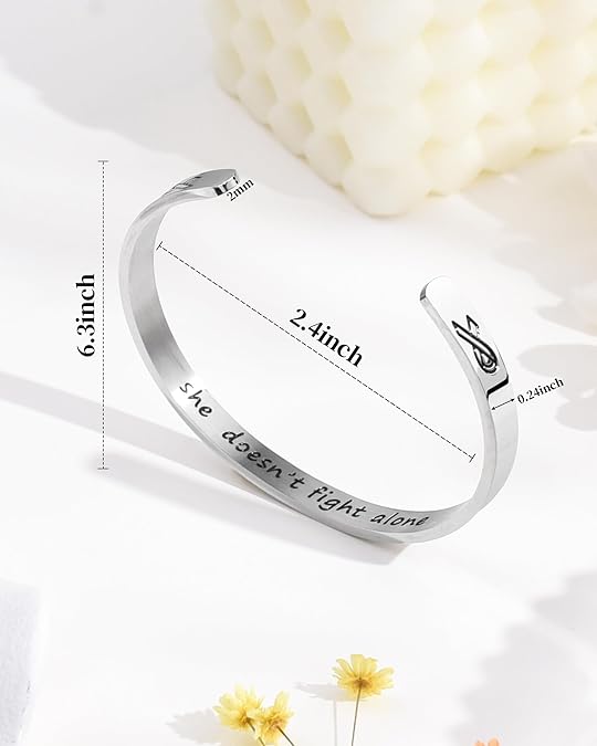 Inspirational Breast Cancer Awareness Bracelet – She Doesn’t Fight Alone