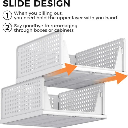 Stackable Plastic Drawer Organizer – Clear Closet Storage Bin