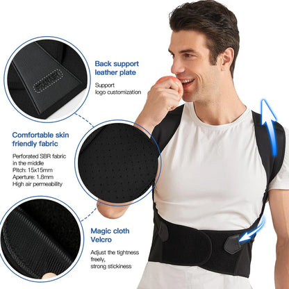 Adjustable Posture Support Brace for Shoulder & Back Alignment