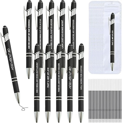 Funny Sarcastic Pens Set – 30 Pcs Ballpoint & Stylus Gift Pack