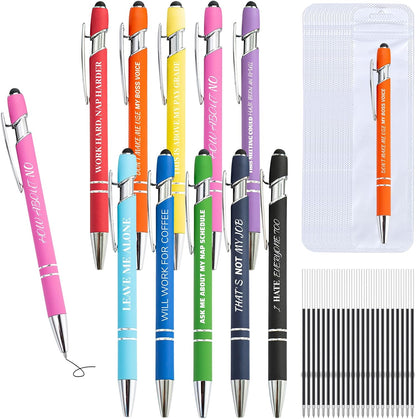 Funny Sarcastic Pens Set – 30 Pcs Ballpoint & Stylus Gift Pack