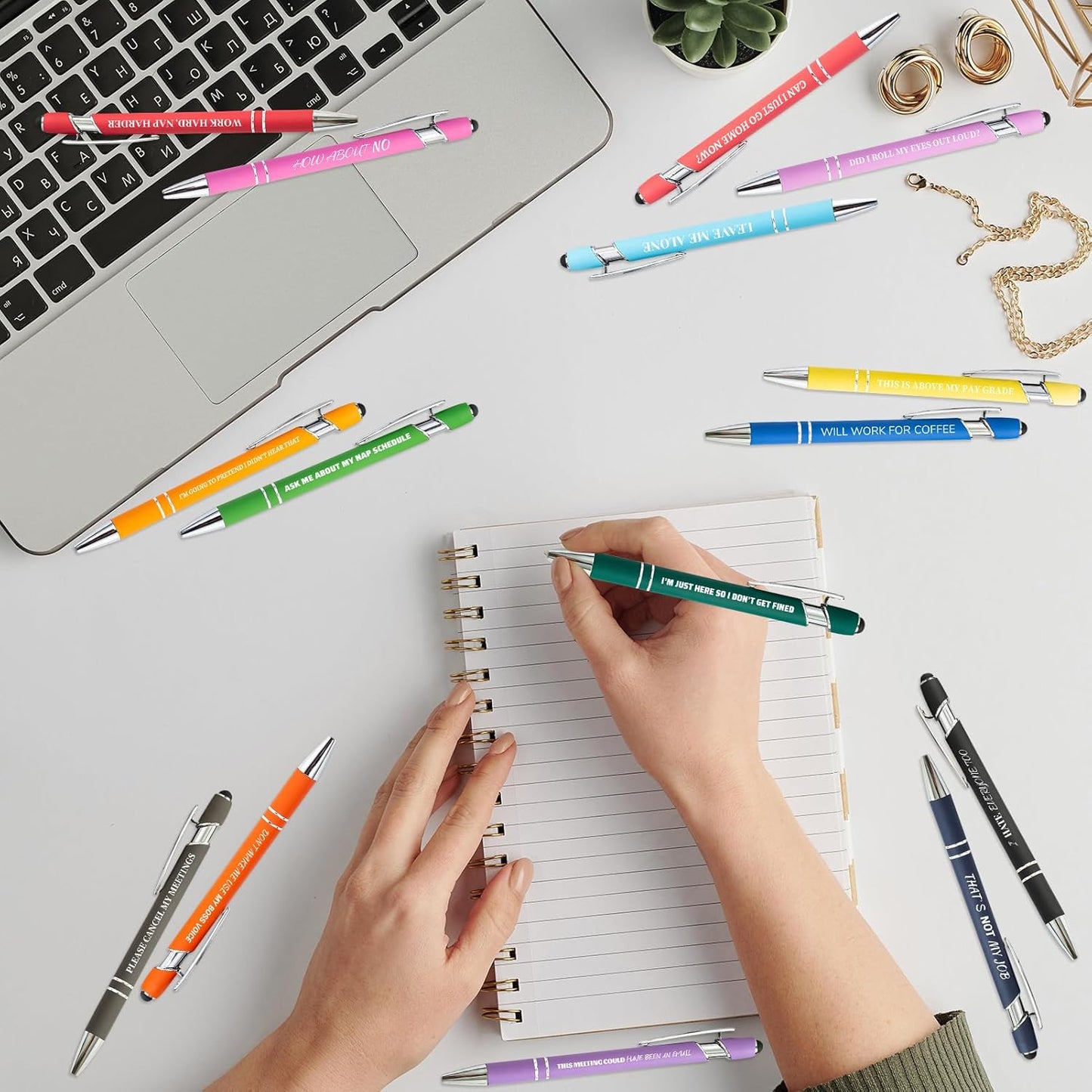 Funny Sarcastic Pens Set – 30 Pcs Ballpoint & Stylus Gift Pack