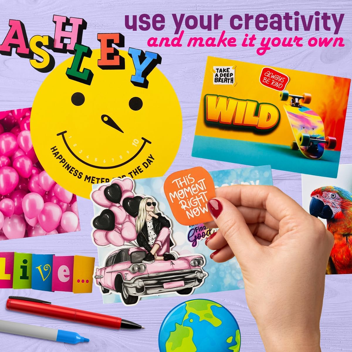 Your Awesome Life DIY Wall Collage Kit – 1000+ Piece Teen Girl Room Decor
