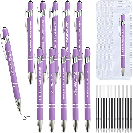 Funny Sarcastic Pens Set – 30 Pcs Ballpoint & Stylus Gift Pack