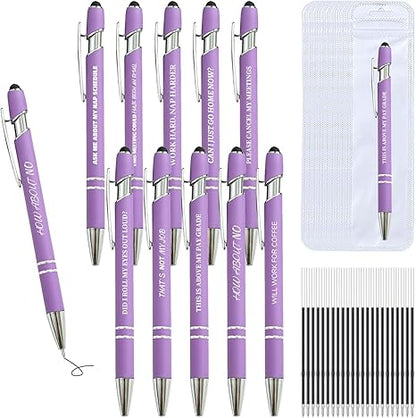 Funny Sarcastic Pens Set – 30 Pcs Ballpoint & Stylus Gift Pack