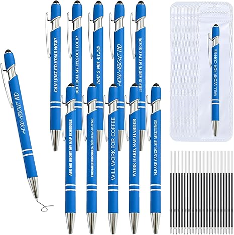 Funny Sarcastic Pens Set – 30 Pcs Ballpoint & Stylus Gift Pack