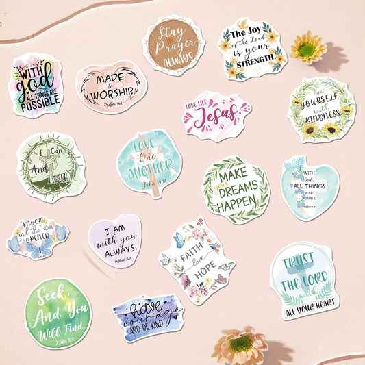 24 Pcs Christian Locker & Fridge Magnets with Bible Verses