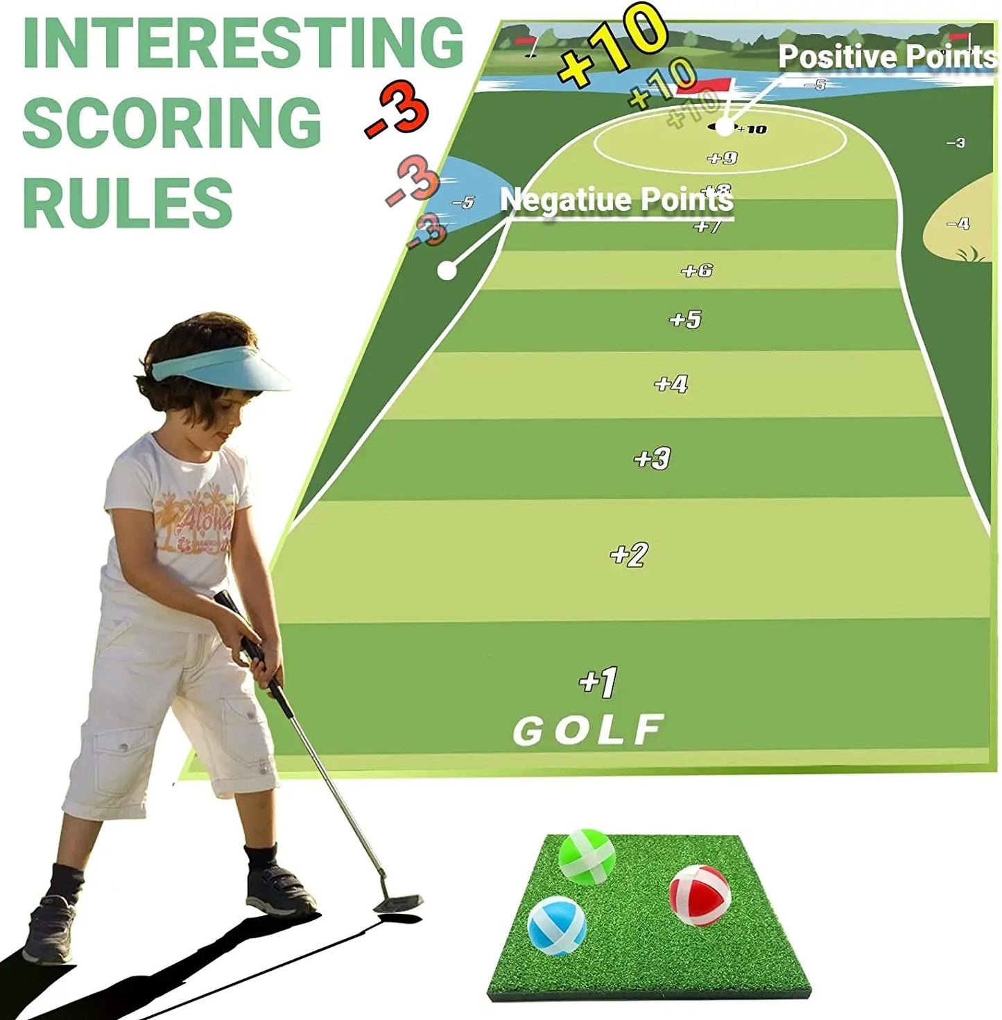 Portable Golf Chipping Game Set for Indoor Outdoor Family Fun