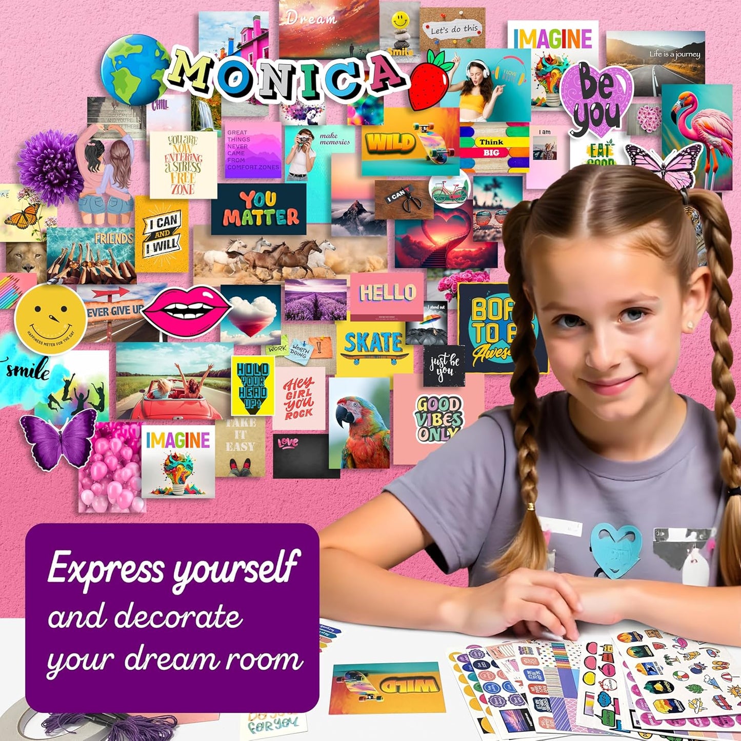 Your Awesome Life DIY Wall Collage Kit – 1000+ Piece Teen Girl Room Decor
