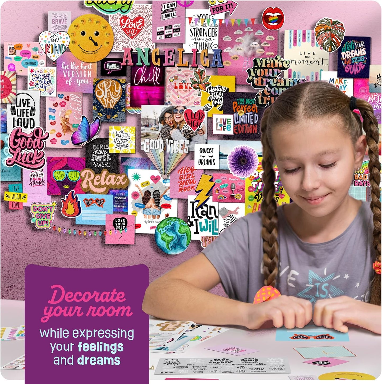 Pretty Me DIY Wall Collage Kit – 1000+ Piece Teen Girl Room Decor & Craft Gift Set