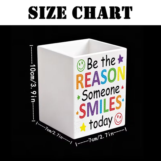 "Be the Reason Someone Smiles Today" Rainbow Desktop Organizer