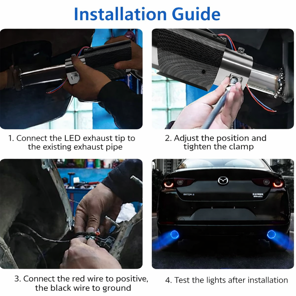 Rechargeable Exhaust pipe with light