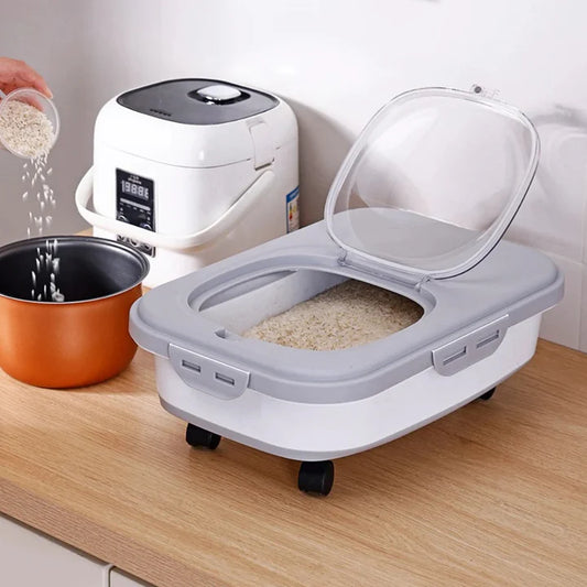 Large Foldable Food Storage Container with Wheels & Lid
