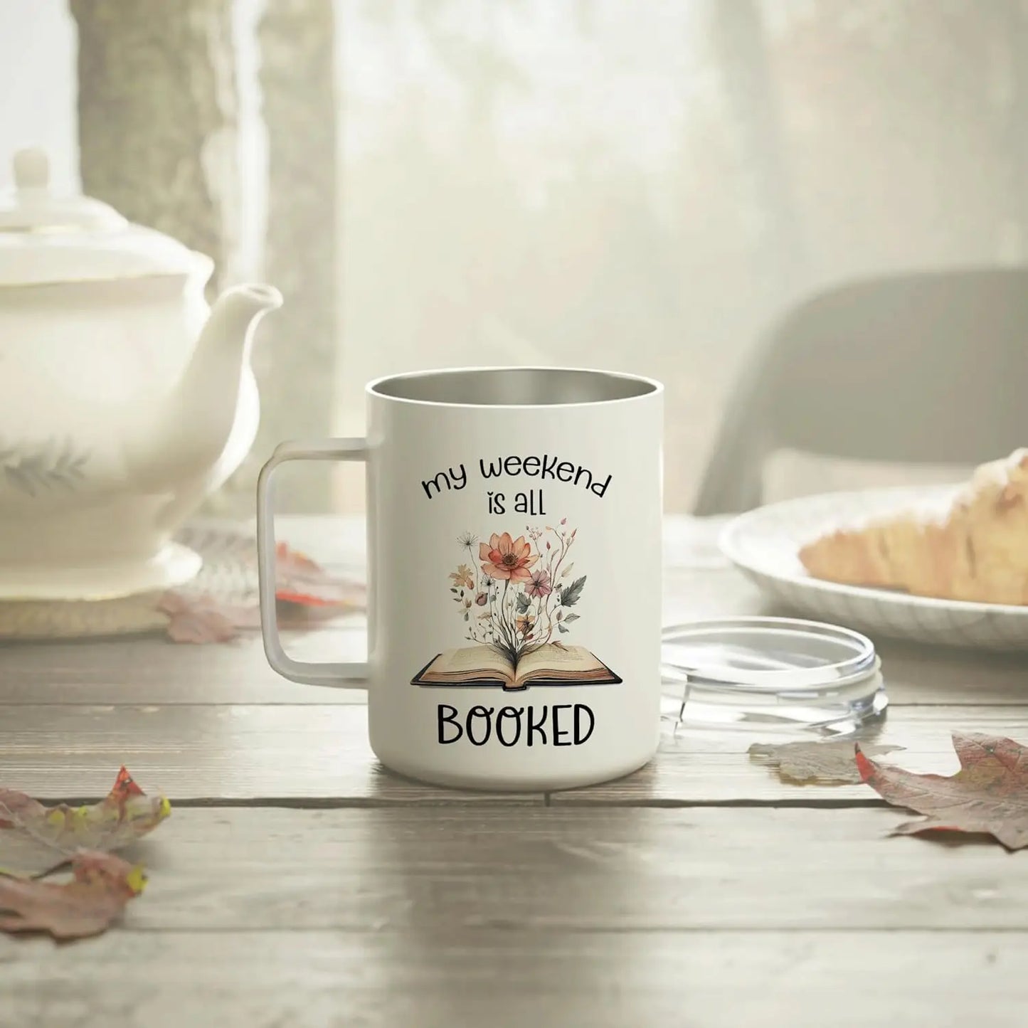 Funny Book Lovers Stainless Steel Mug Gift for Bookworms 12oz