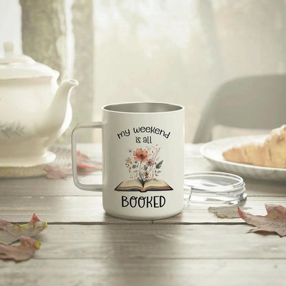 Funny Book Lovers Stainless Steel Mug Gift for Bookworms 12oz
