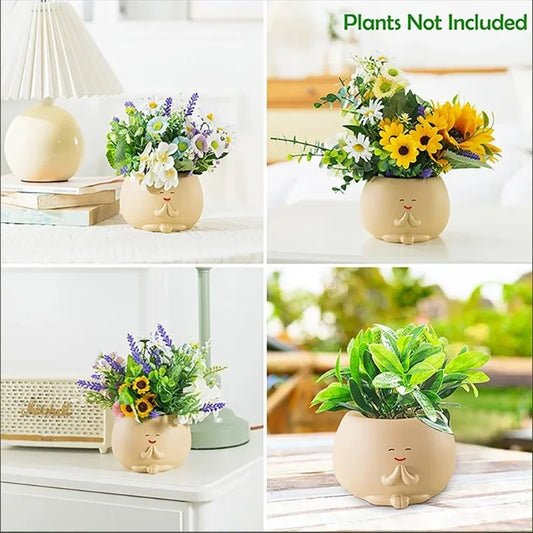 Hanging Face Planter Pot Smile Head Succulent Decor Planter