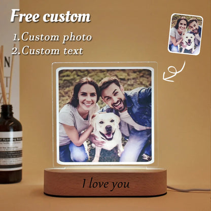 Personalized 3D Heart LED Lamp – Custom Photo Night Light Gift for Couples