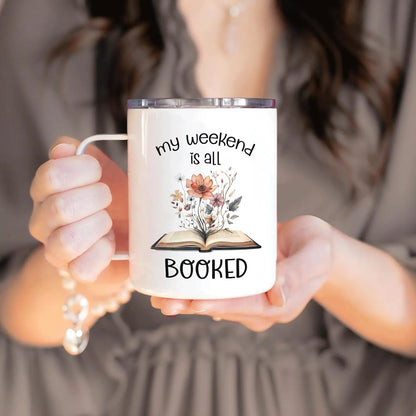 Funny Book Lovers Stainless Steel Mug Gift for Bookworms 12oz