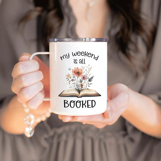 Funny Book Lovers Stainless Steel Mug Gift for Bookworms 12oz