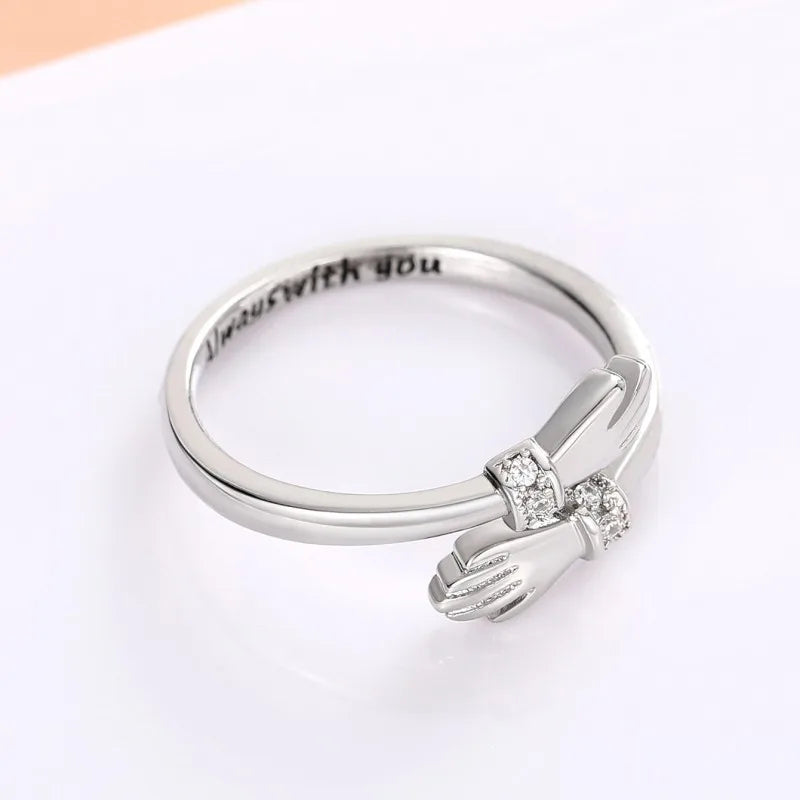 Huitan Hug Ring - Adjustable Fashion Jewelry with Cubic Zirconia