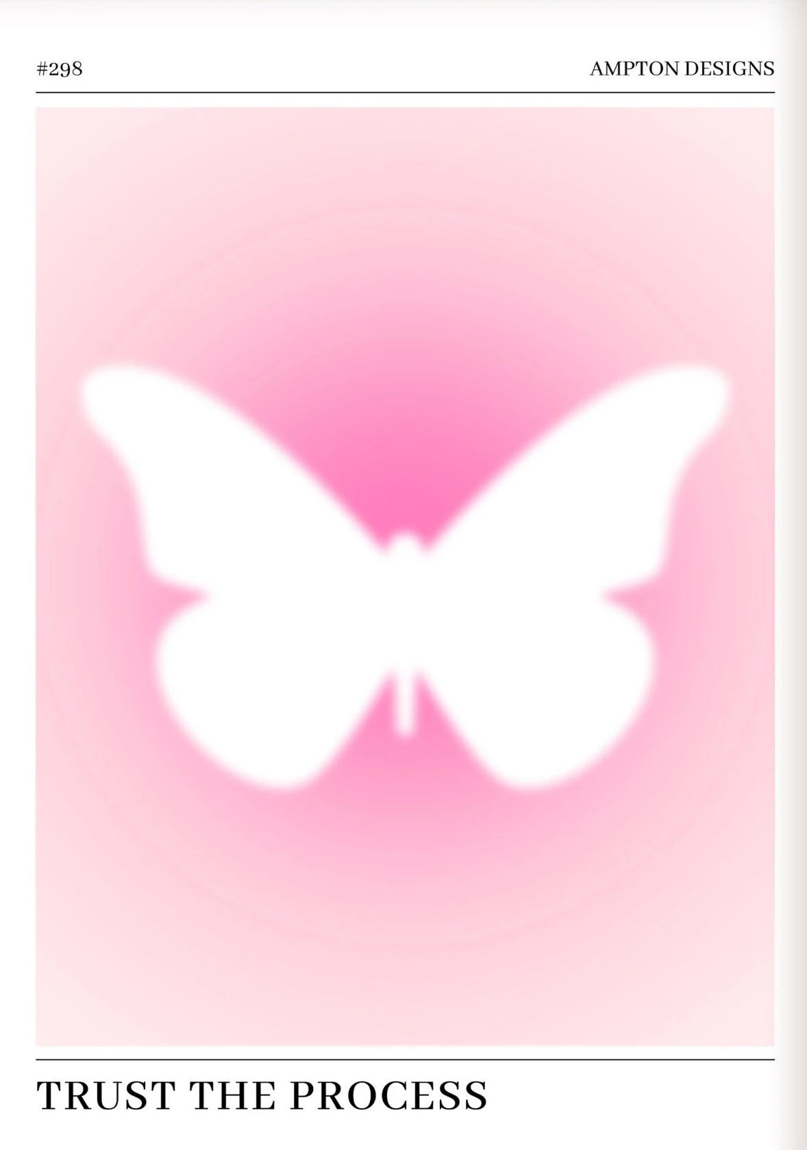 Pink Aura Butterfly Poster - Inspirational Canvas Wall Art for Bedroom
